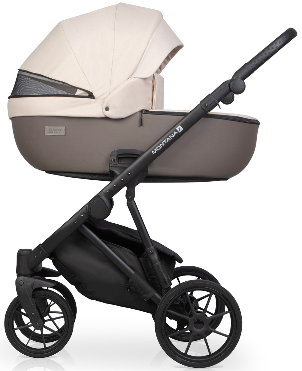 Детская коляска Riko Basic Montana Plus X 2 в 1 43 Mocca (коричневый-бежевый)