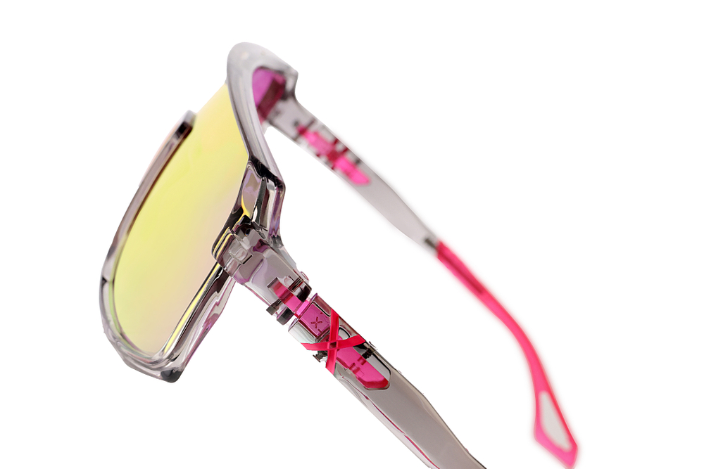 Спортивные очки с диоптриями HILX Inferno Shiny Crystal Light Grey / Pink Lens