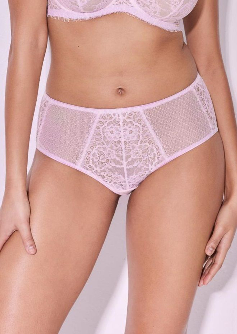 Кружевные трусики-слипы Hush Blush со средней линией талии (Размер: 38) (Цвет: нежно-розовый)