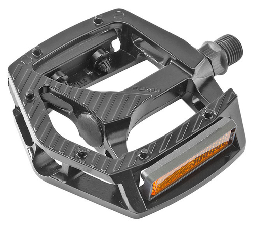 Педали Stels FP-913ZU Feimin, MTB,  алюминиевые литые, ось диам. 9/16" из Cr-Mo стали, размер 107,5 х 98 мм, вес пары  352 г, чёрные,(360115)