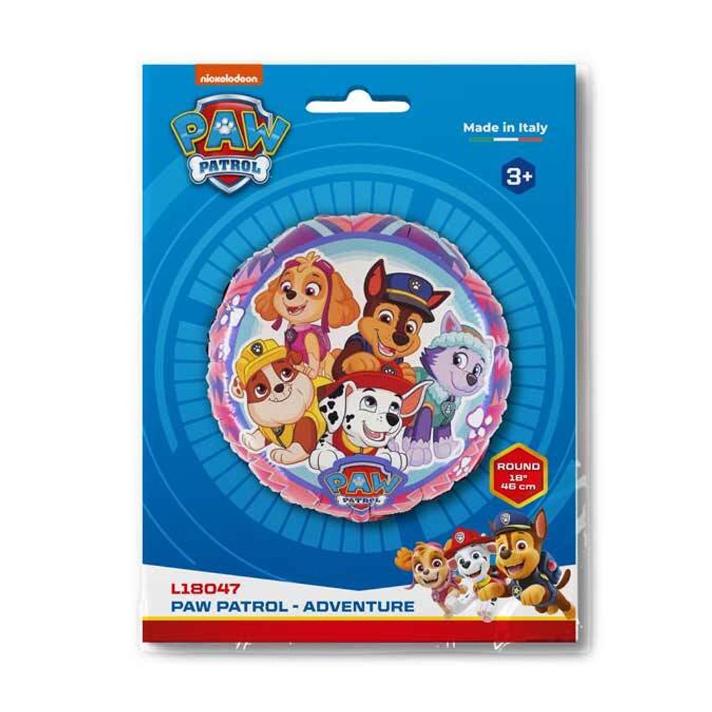 Шар (18''/46 см) Круг, Щенячий Патруль, Искатели приключений, 1 шт. в уп.