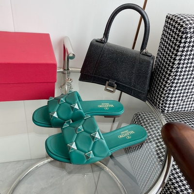 Valentino Flat Roman Stud Slide Sandal