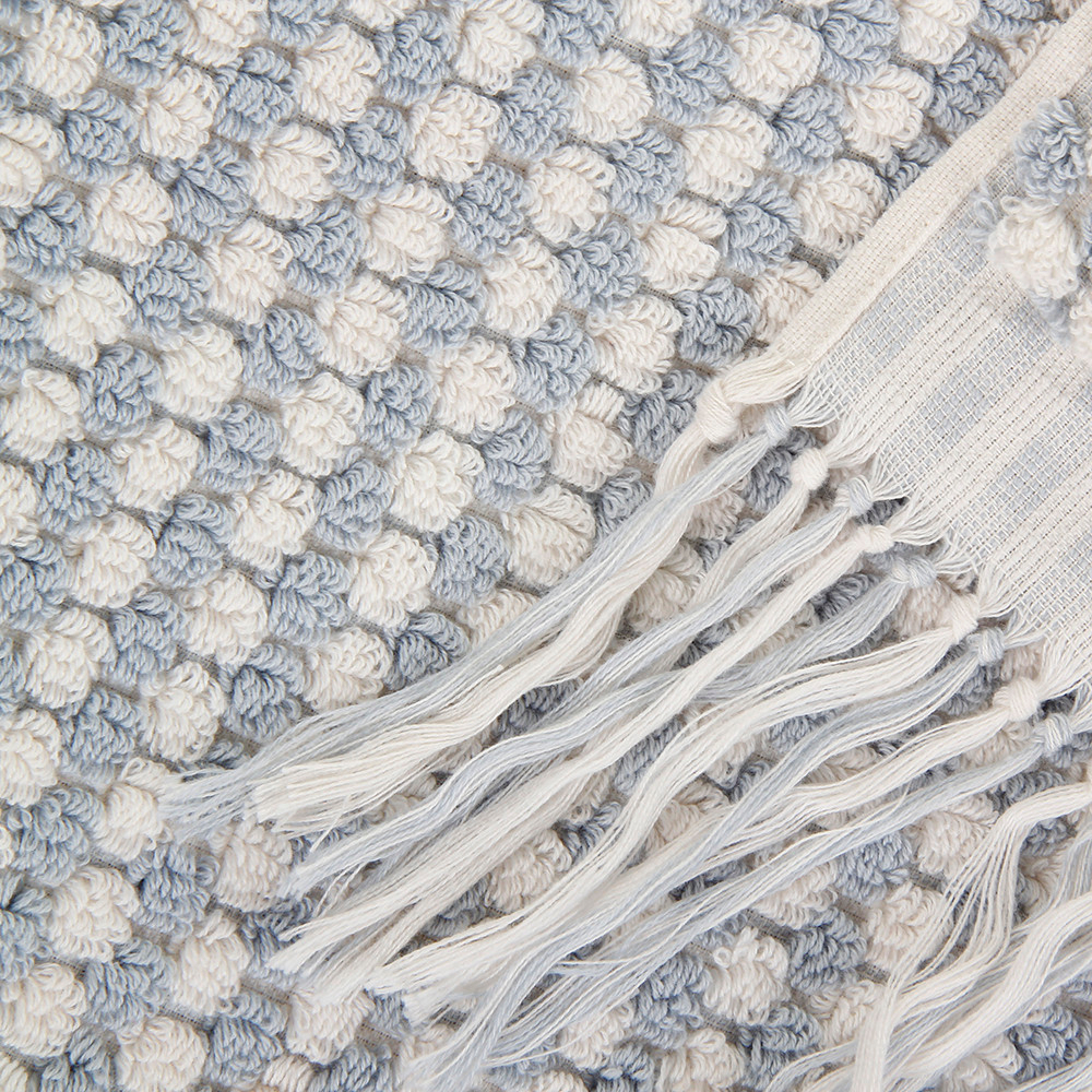 Полотенце 70х140 Hamam Payas слоновая кость/голубое