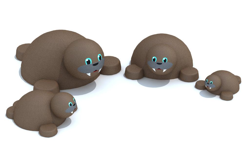 Резиновая фигура 3D Морж из резиновой крошки