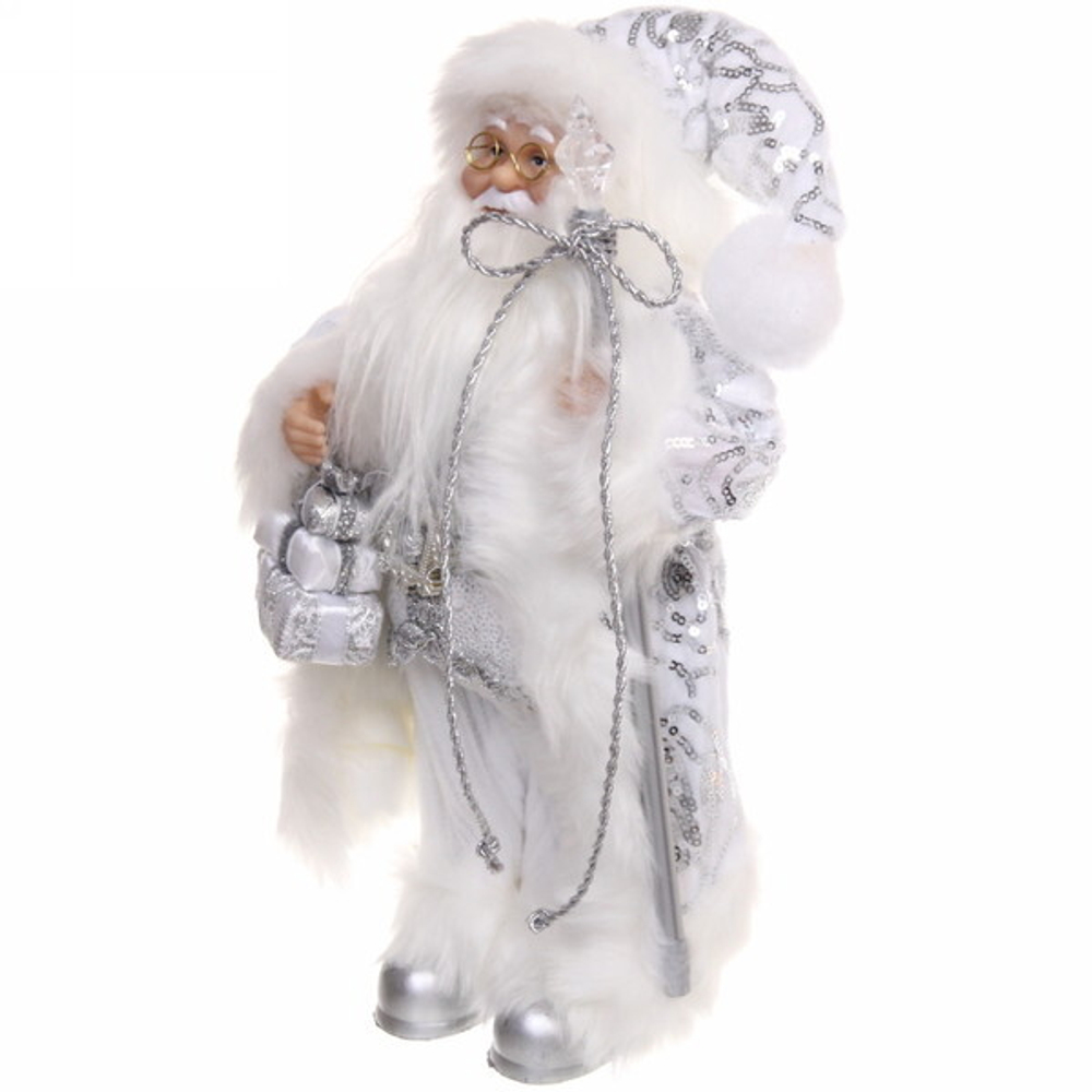 Дед Мороз - Лесовичок «Серебряная шуба» 30 см (без музыки)