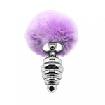 Металлическая анальная пробка с розовым хвостиком Twist от Alive (7*2,8 см.)