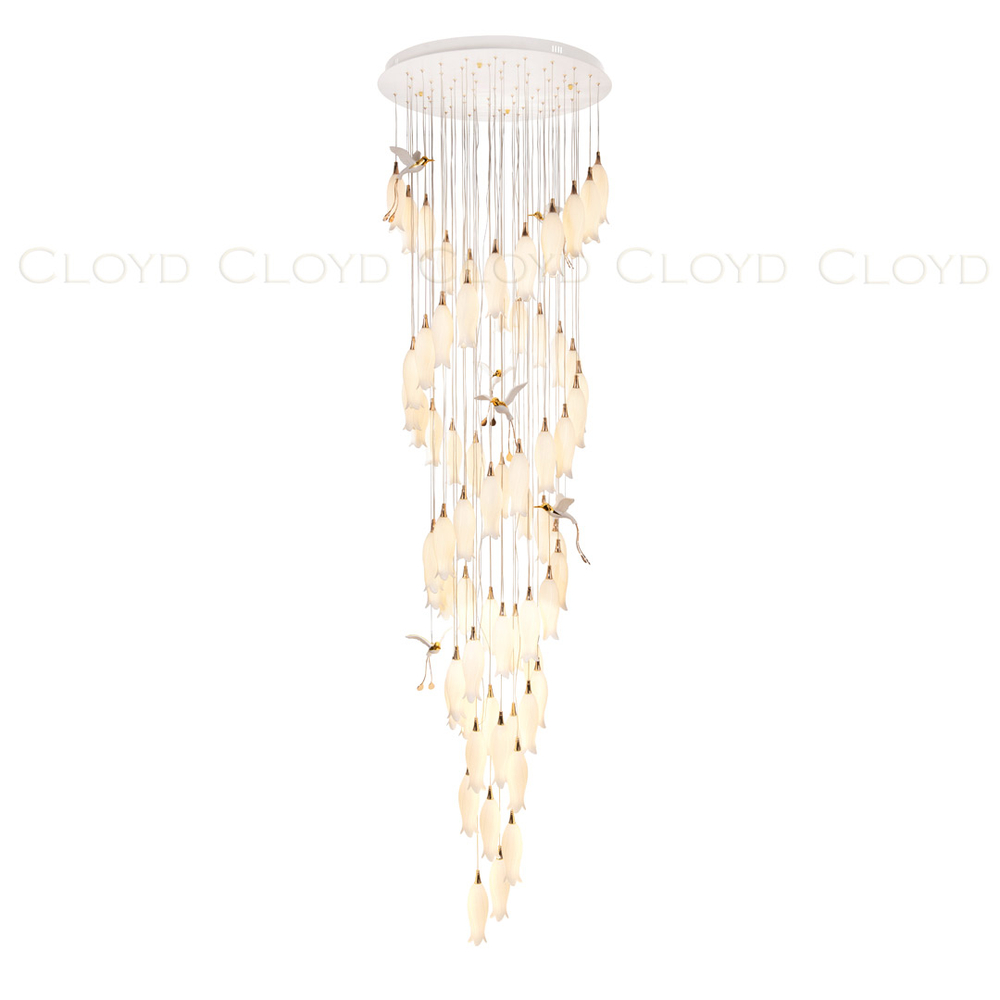 Люстра Cloyd ARGANA C60 / выс. 293 см - керамика - E14 - белый (арт.11240)