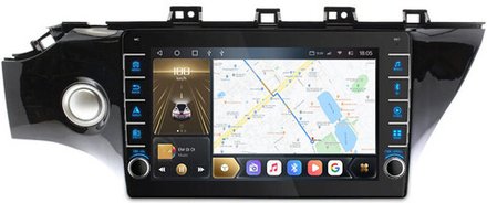 Магнитола для KIA Rio 4, Rio X-Line 2017-2020 (рамка 10" с кнопкой) - Carmedia OL-1742-2 (крутилки) QLed, Android 10, ТОП процессор, CarPlay, SIM-слот