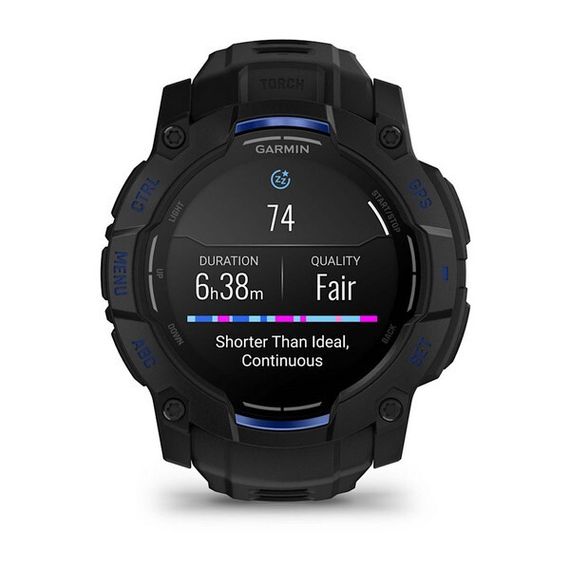 Умные часы Garmin Instinct 3 Amoled 50 mm Black with Black/Bolt Blue Band (010-03020-03)