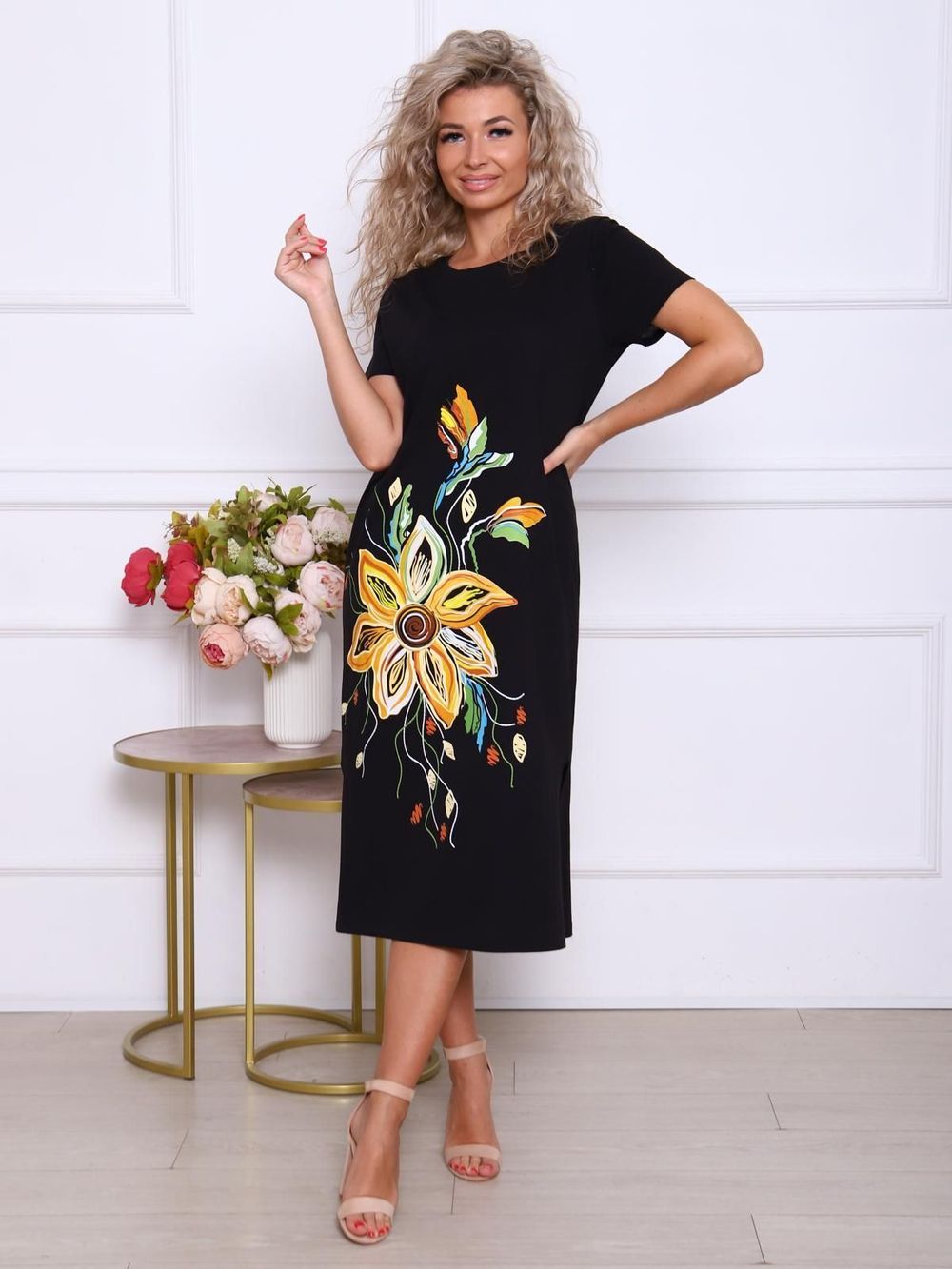 Лили - платье-футболка черный Iv-capriz (Акция)