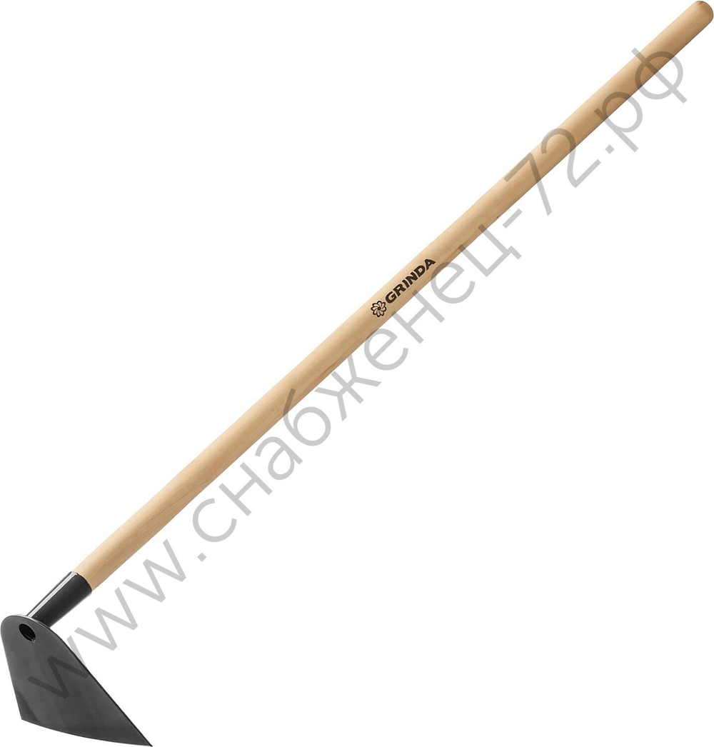 GRINDA GH-190 WOOD, 190 x 145 x 1300 мм, трапециевидный профиль, углеродистая сталь, антикор. покрытие, деревянный черенок, мотыга (39597)