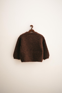 ZARA TIMELESS — КАРДИГАН КРУПНОЙ ВЯЗКИ ИЗ ШЕРСТИ, ШОКОЛАДНЫЙ