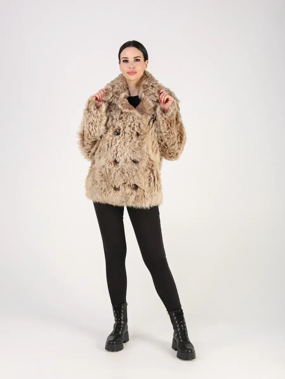 Дубленка зимняя шуба натуральная короткая