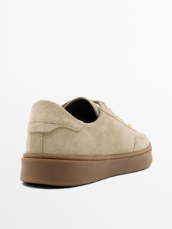 Massimo Dutti Кроссовки из натуральной замши, песочно-коричневый