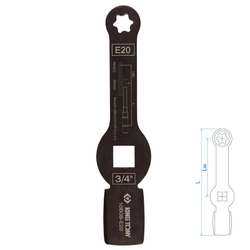 KING TONY (10B0B-E20) Ключ для тормозных суппортов грузовых автомобилей E20, 3/4", ударный