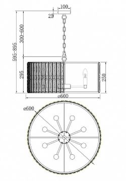 Подвесной светильник Maytoni Facet MOD094PL-08CH