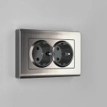 Рамка для двойной розетки Metallic (глянцевый никель) W0081602