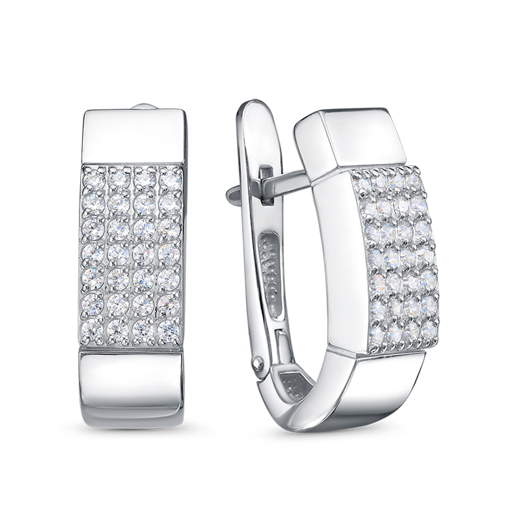 Серьги из серебра 925 пробы с Фианит