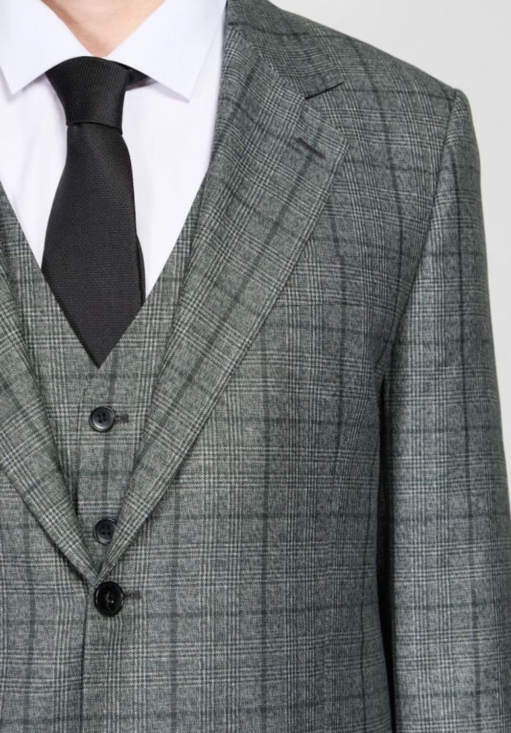 Мужской костюм тройка в клетку (серый) В86