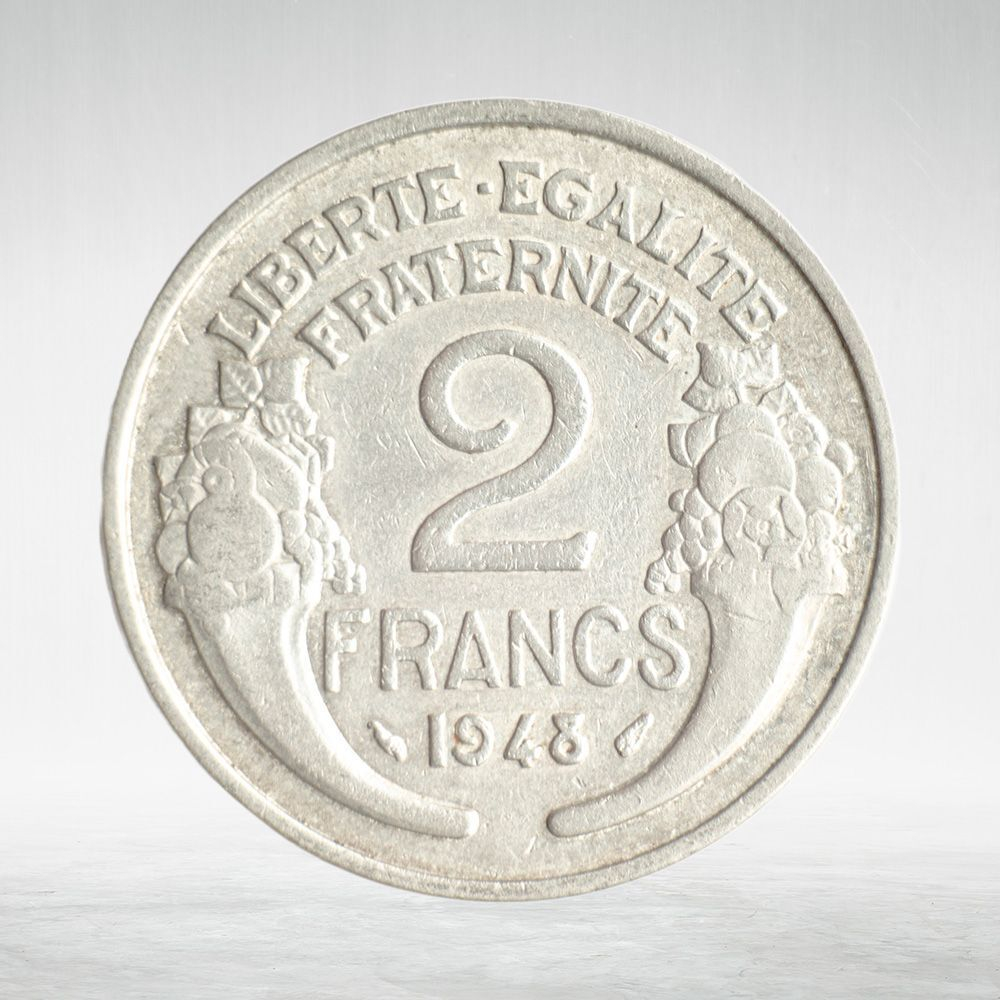 France, 2 Francs 1948 - Light Type, XF