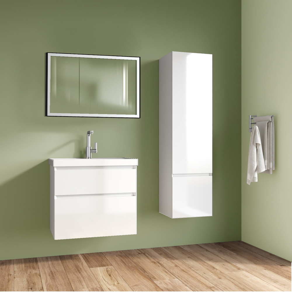 Комплект тумба Velluto 60 (60*60*450) подвесная с раковиной Слим 60