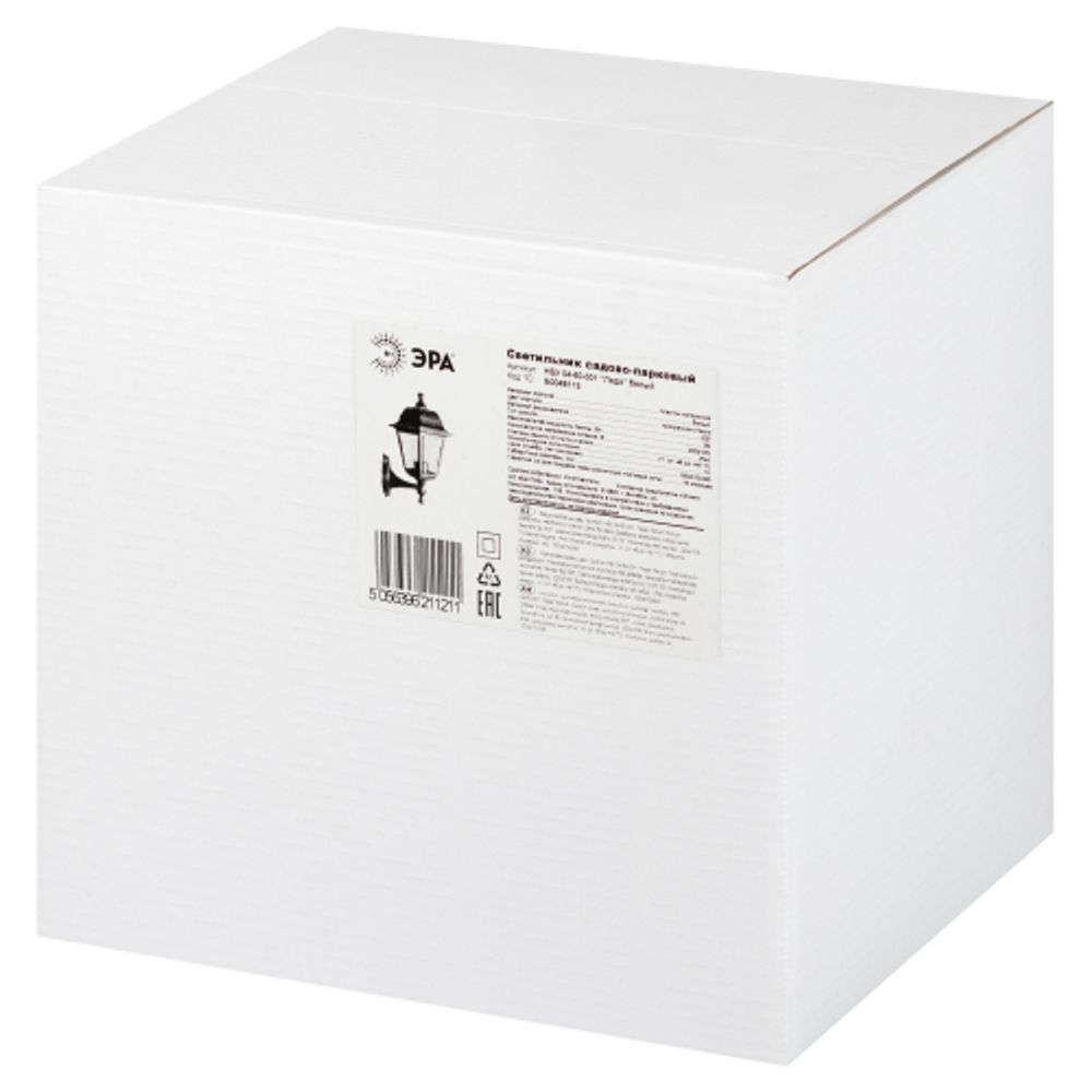 Садово-парковый светильник ЭРА НБУ 04-60-001 белый 4 гранный настенный IP44 Е27 max60Вт