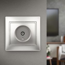 Розетка Intro Plano 1-301-03 TV одиночная, IP20, СУ, алюминий