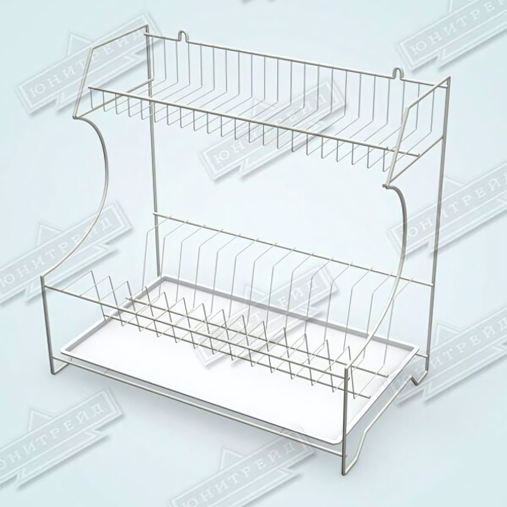 Тарелосушка универсальная с поддоном краш. белая (Арт. тнп-2.2)