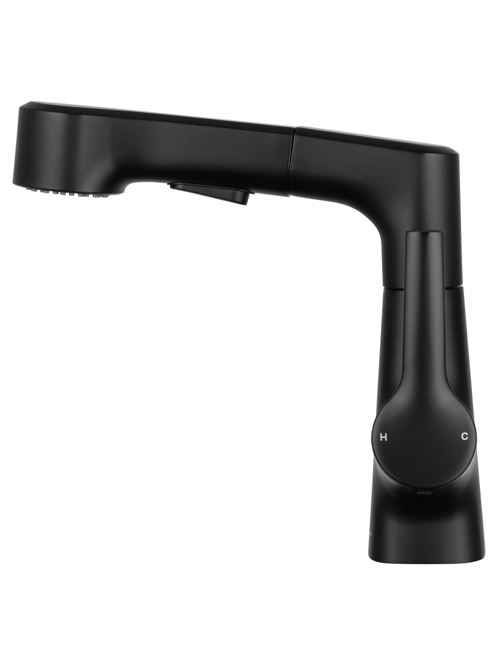 Смеситель для раковины с выдвижным изливом WONZON & WOGHAND, Черный матовый (WW-121B108-MB)