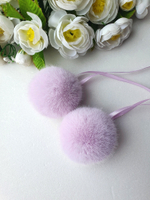 Eco-fur pompoms, 5 cm, color Sundae, 2 pieces