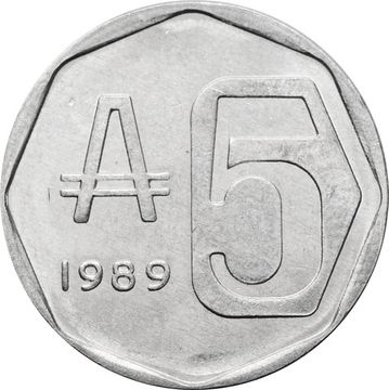 5 аустралей 1989 Аргентина