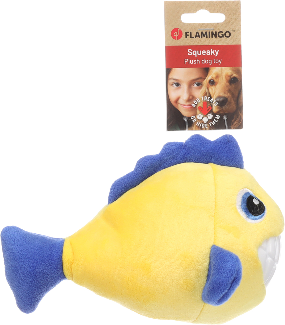 Игрушка для собак Рыба-клоун, для лакомств, 15 x 22,5 x 14 см, плюш/TPR, Flamingo