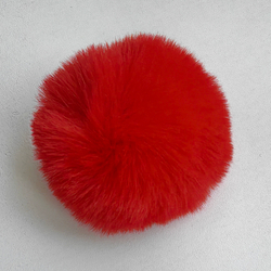 Помпон из искусственного меха "Красный" d=7 см