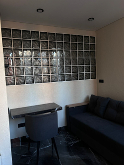 Стеклоблок бесцветный водопад черный бриллиант Vitrablok 19х19х8