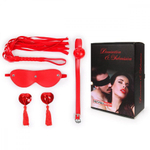 Набор Notabu BDSM маска кляп пэстисы плетка красный