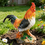 Фигура садовая "Петух на цветочках" 42см