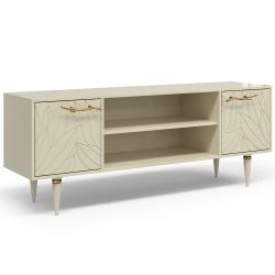 Тумба под ТВ Арт Колор leaves 155см Классик Голд Серый Шелк