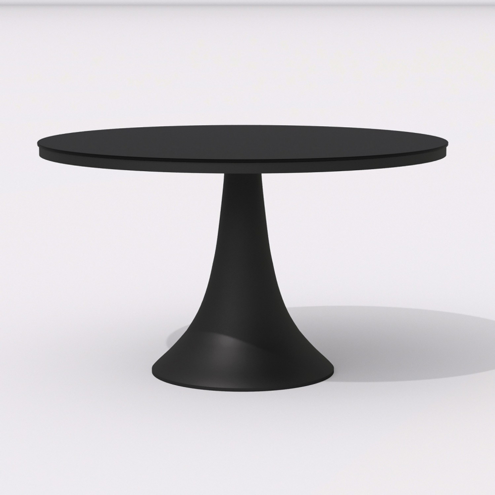 Обеденная группа Ideal Patio ДИВА ГИРА  каркас карбон, стол стекло диа 110, ткань антрацит