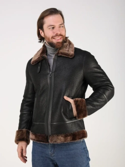 Дубленка зимняя куртка натуральная авиатор пилот