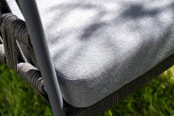 "Диего" лаунж-зона 4-местная плетеная из роупа (веревки), каркас алюминиевый темно-серый, роуп темно-серый