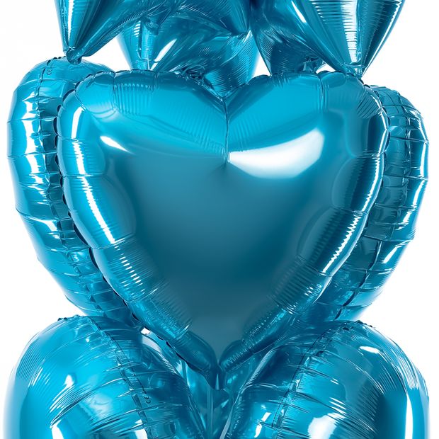 F Шар 18''/46 см, Сердце Аквамарин сатин капри Capri (БГ-15)