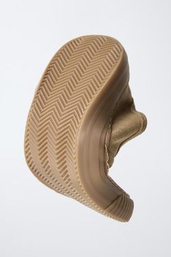 ZARA КОЖАНЫЕ КРОССОВКИ BAMBA BAREFOOT, КОРИЧНЕВЫЙ