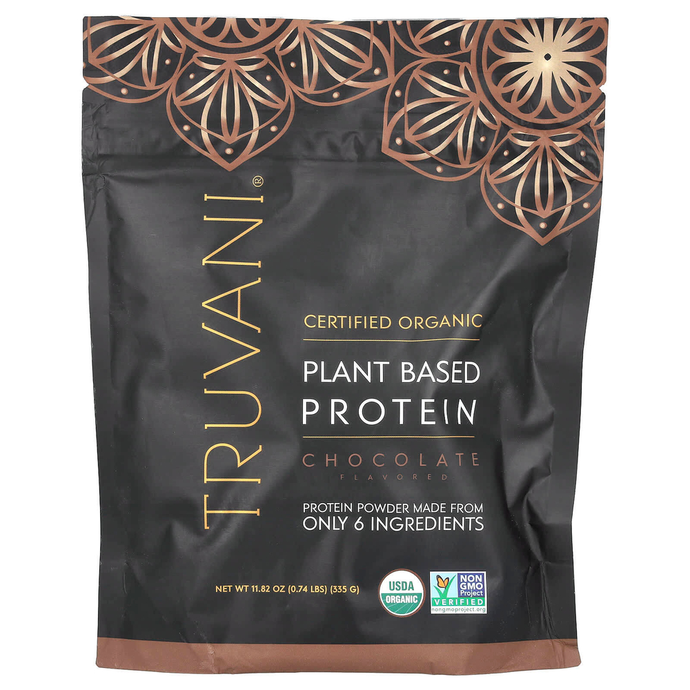 Truvani, Растительный протеин, шоколад, 335 г (0,74 фунта)