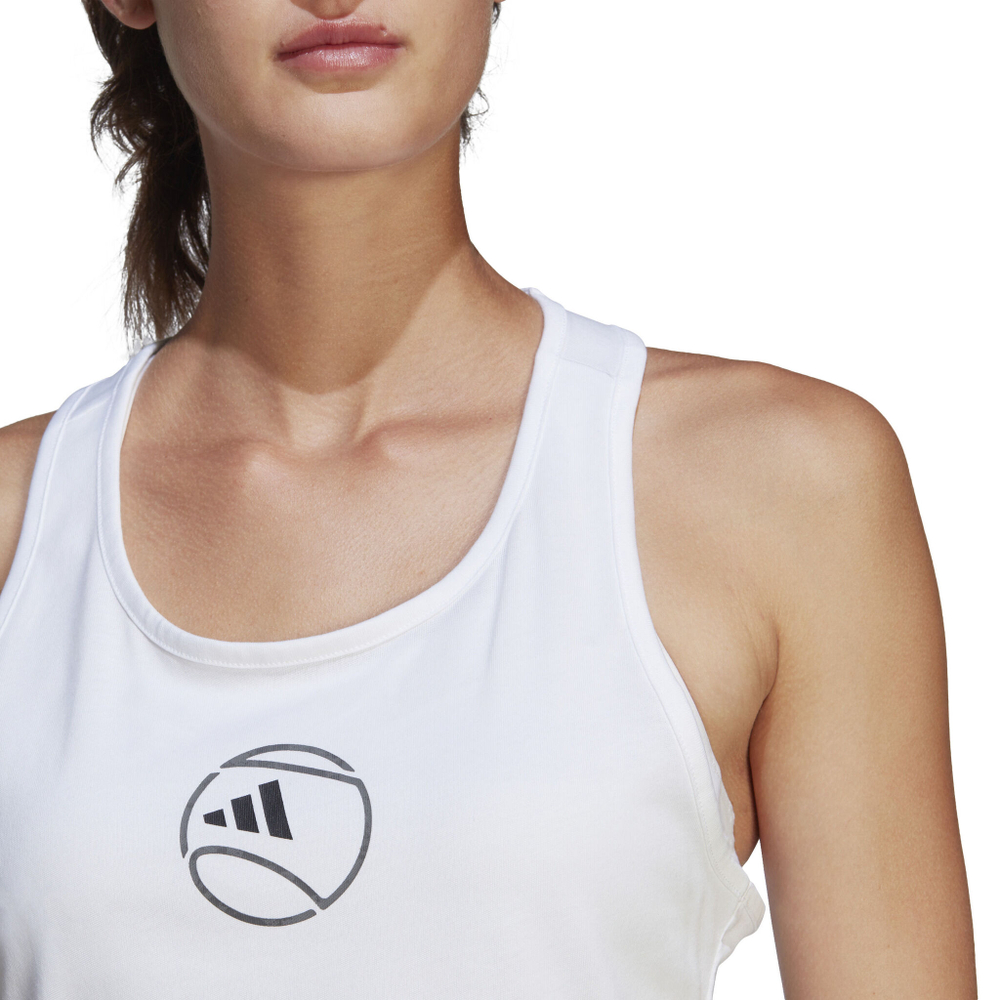 Женская теннисная майка adidas AEROREADY Graphic Tank Top Women - White