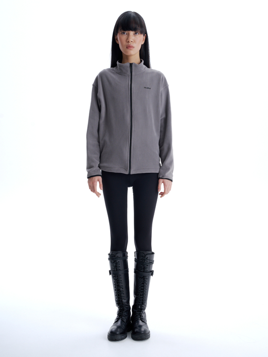 Zip - худи из флиса на молнии серое