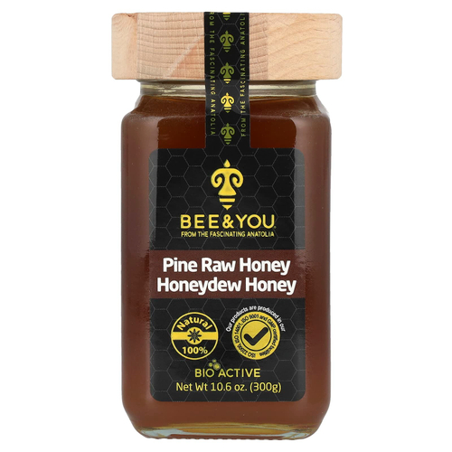 Bee & You, Pine Raw Honey, Honeydew Honey, 300 г (10,6 унции)