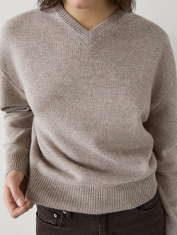 Massimo Dutti Свитер из 100% шерсти, бежевый