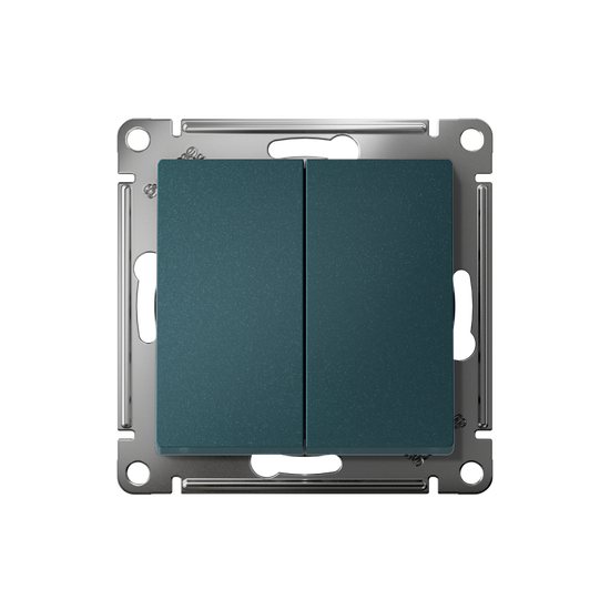 Переключатель перекрестный 2-кл. AtlasDesign 2хсх.7 10АХ механизм изумруд. SE ATN000873