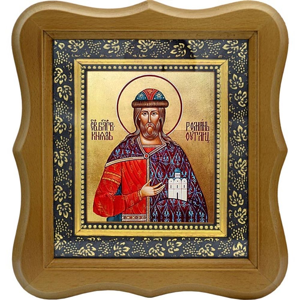 Роман Угличский Святой Благоверный князь. Икона на холсте.