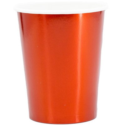 Стаканы фольгированные в красном цвете, 250 мл, 6 шт